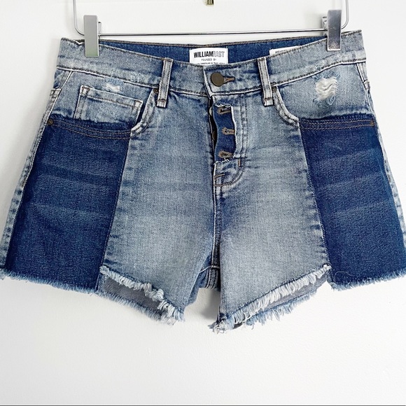 WILLIAM RAST Colorblock highrise denim shorts Sz26 - Picture 2 of 11
